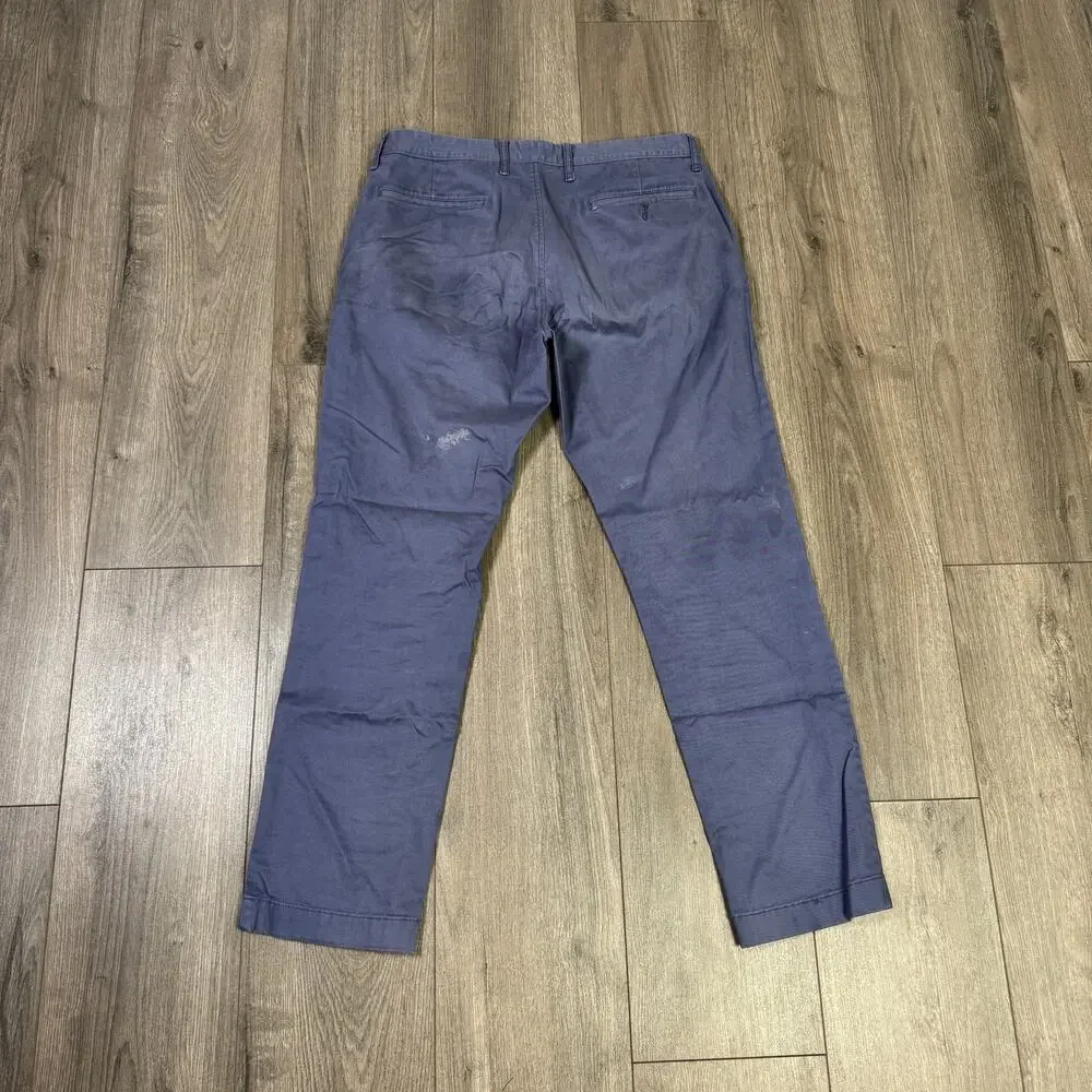 JCrew 770 Straight-fit Stretch Chino Pants SZ 33x30 Dusty Navy Flat Front Twill